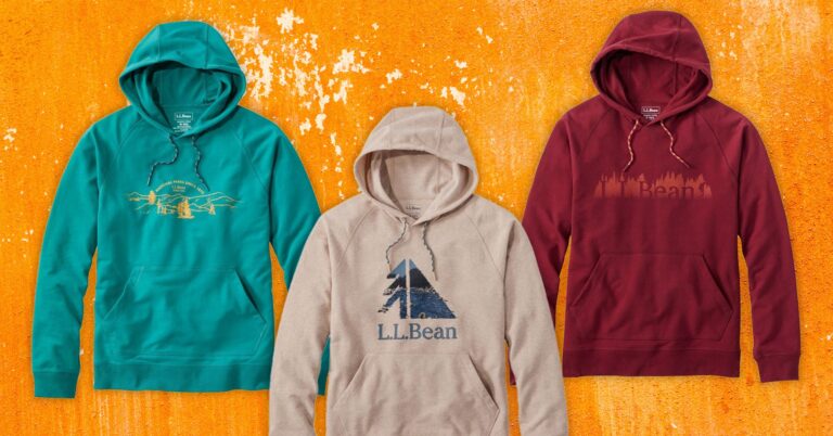 L L Bean Comfort Camp Hoodie Graphic blue Abstract Background SOURCE LL Bean