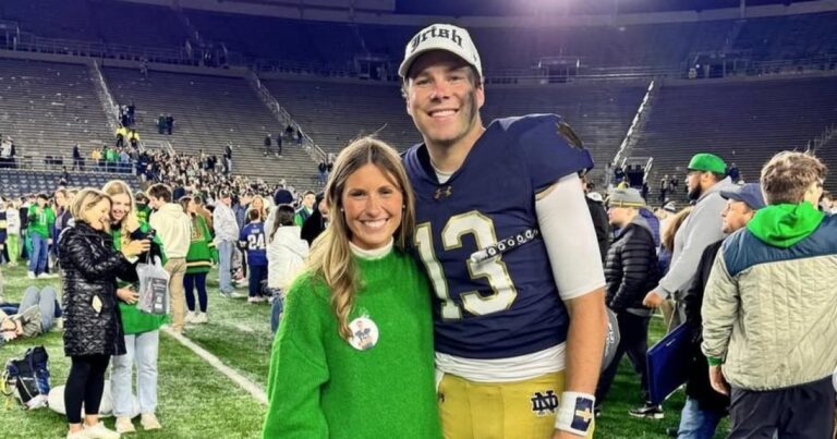 2 Notre Dame QB Riley Leonard and Girlfriend Molly Waldings Relationship Timeline