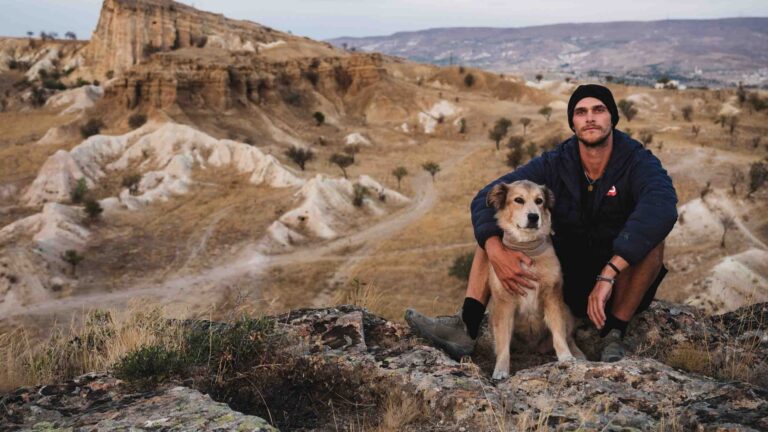 Hero Tom Turcich world walk A family portrait in Urgup Turkey after 17600 miles of walking together Photo Tom Turcich scaled