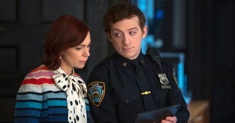 ethan slater brags about accomplishments in 1st look at police officer role on cbs series elsbeth 02